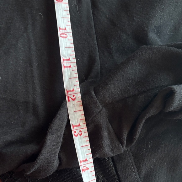 Logo Layers Black Capri Leggings with Lace Trim - Picture 6 of 7